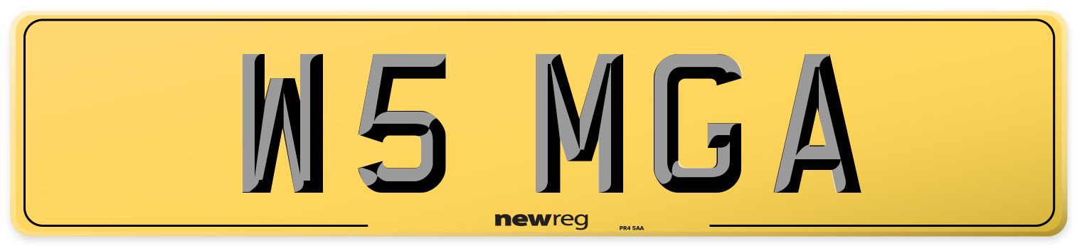 W5 MGA Rear Number Plate