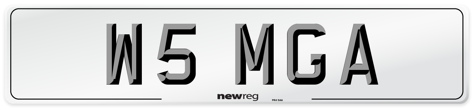W5 MGA Front Number Plate