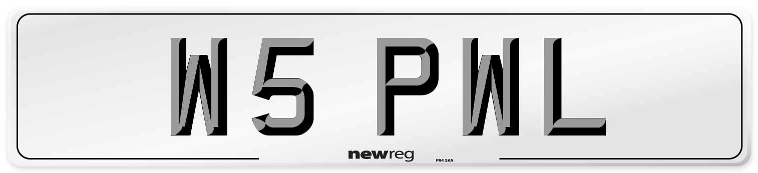 W5 PWL Front Number Plate