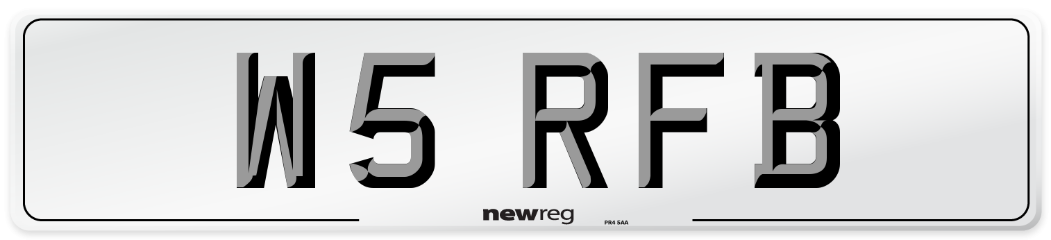 W5 RFB Front Number Plate