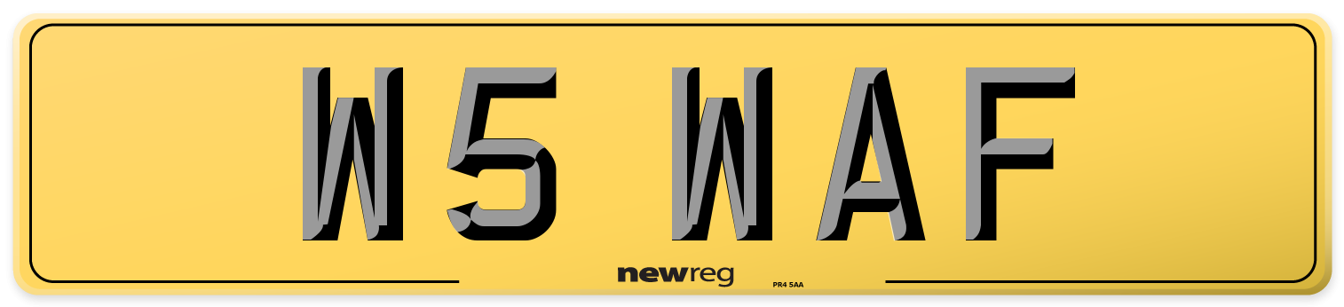W5 WAF Rear Number Plate
