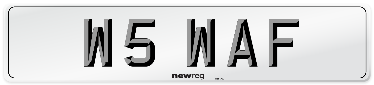 W5 WAF Front Number Plate