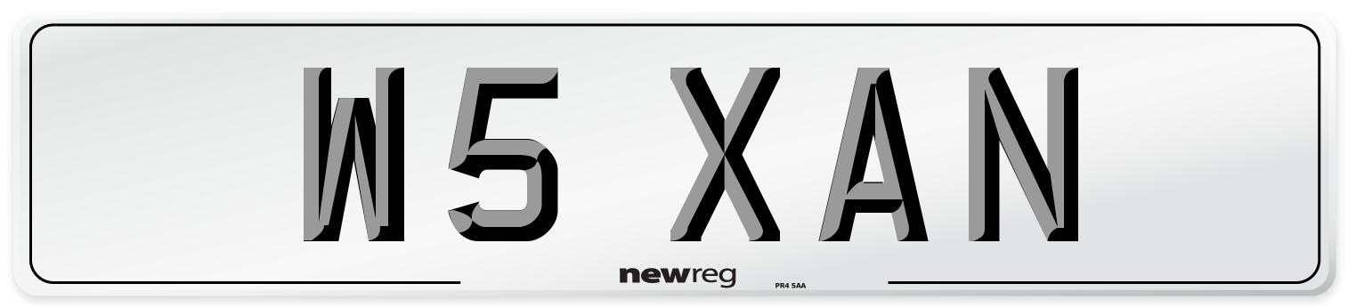 W5 XAN Front Number Plate