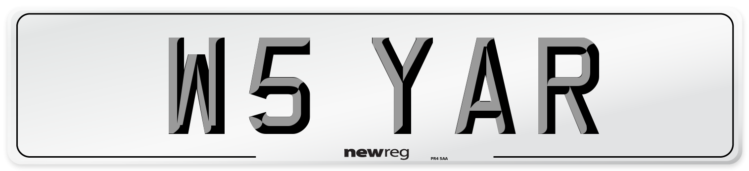 W5 YAR Front Number Plate