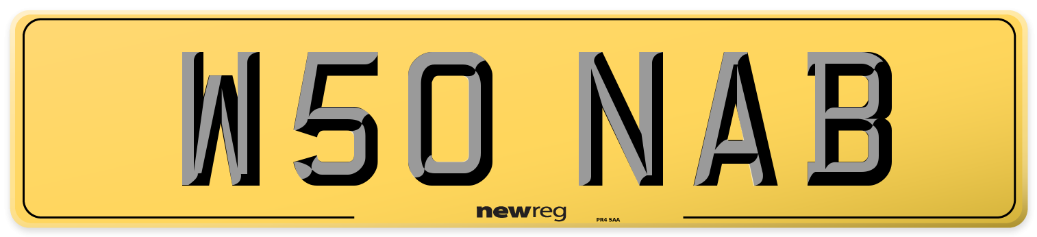 W50 NAB Rear Number Plate