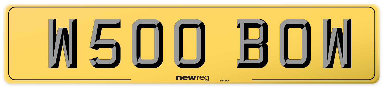 W500 BOW Rear Number Plate
