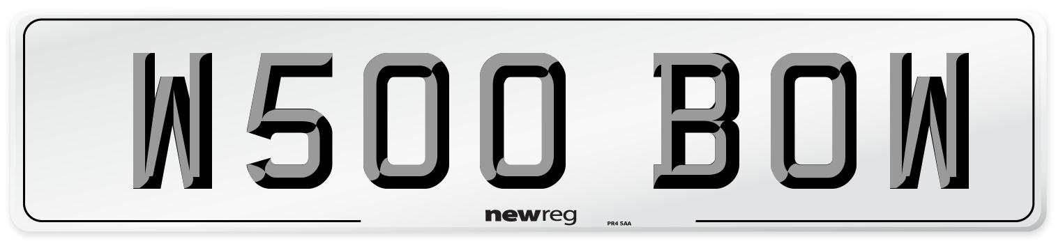 W500 BOW Front Number Plate