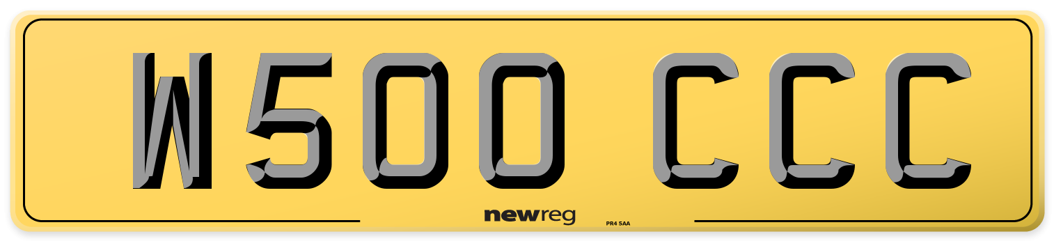 W500 CCC Rear Number Plate