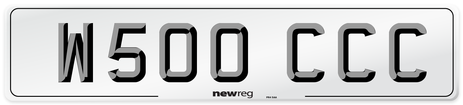 W500 CCC Front Number Plate