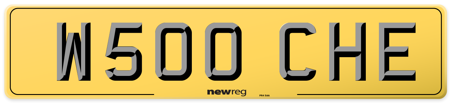 W500 CHE Rear Number Plate