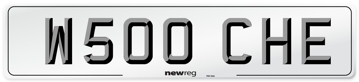 W500 CHE Front Number Plate