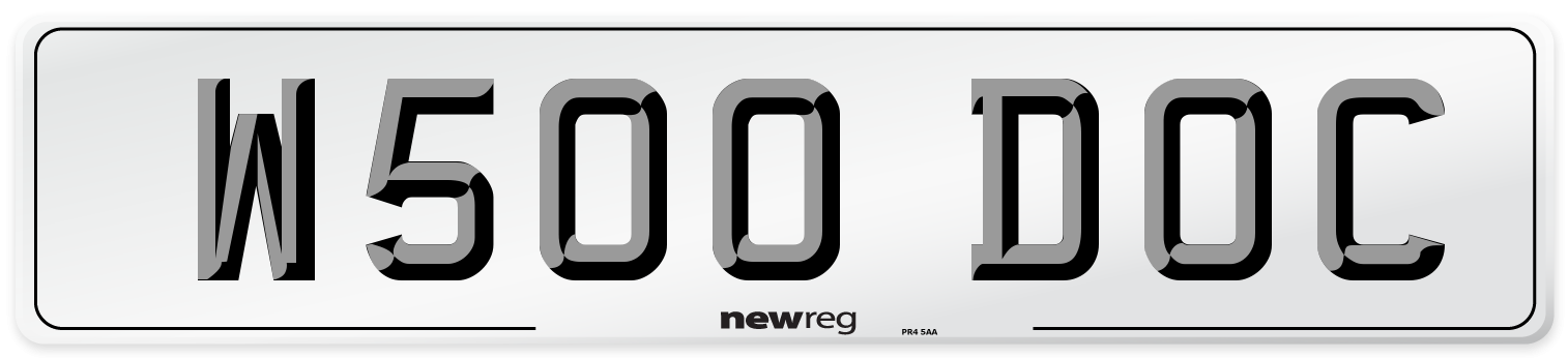 W500 DOC Front Number Plate