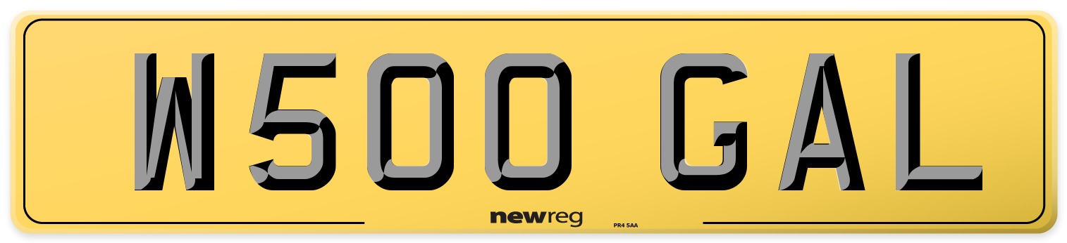 W500 GAL Rear Number Plate