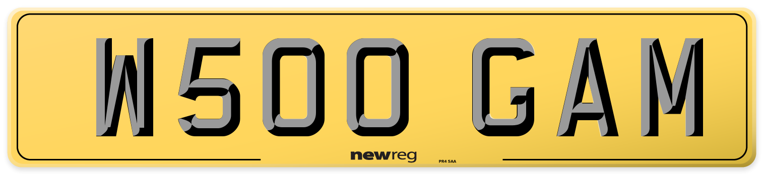 W500 GAM Rear Number Plate