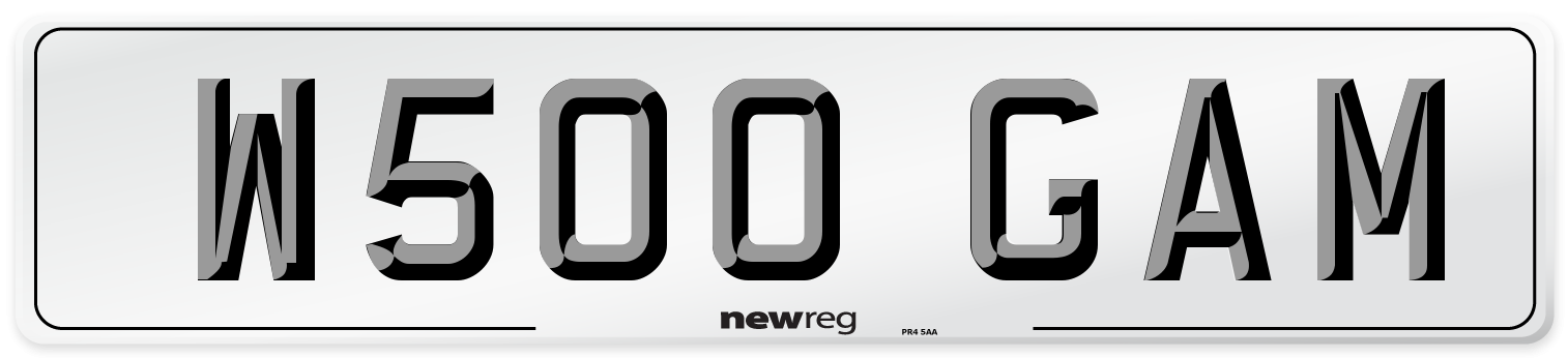 W500 GAM Front Number Plate