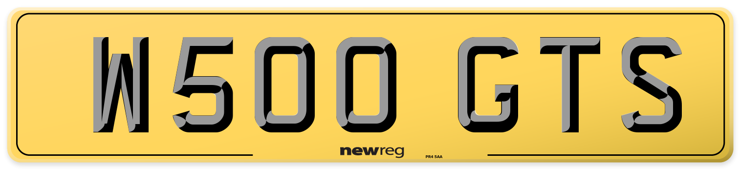 W500 GTS Rear Number Plate