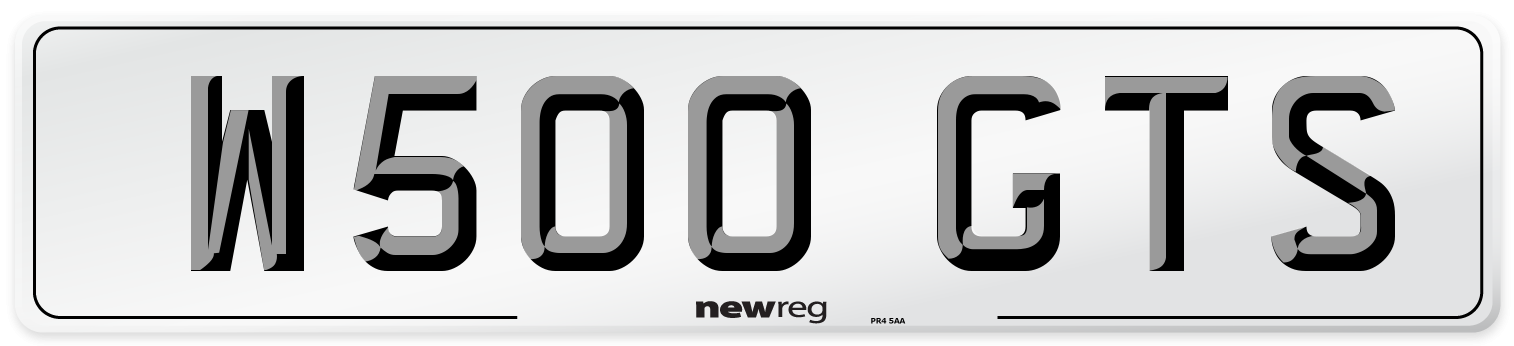 W500 GTS Front Number Plate