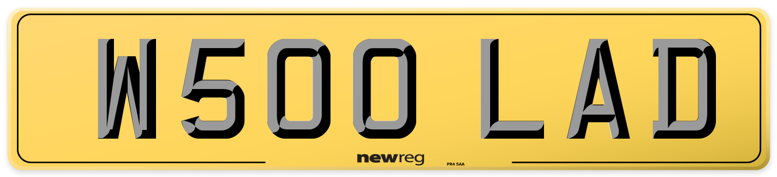 W500 LAD Rear Number Plate