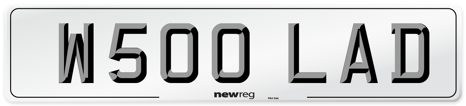W500 LAD Front Number Plate