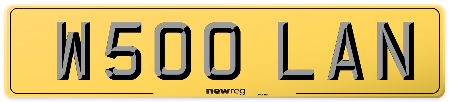 W500 LAN Rear Number Plate