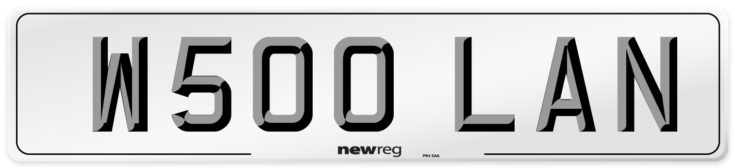 W500 LAN Front Number Plate
