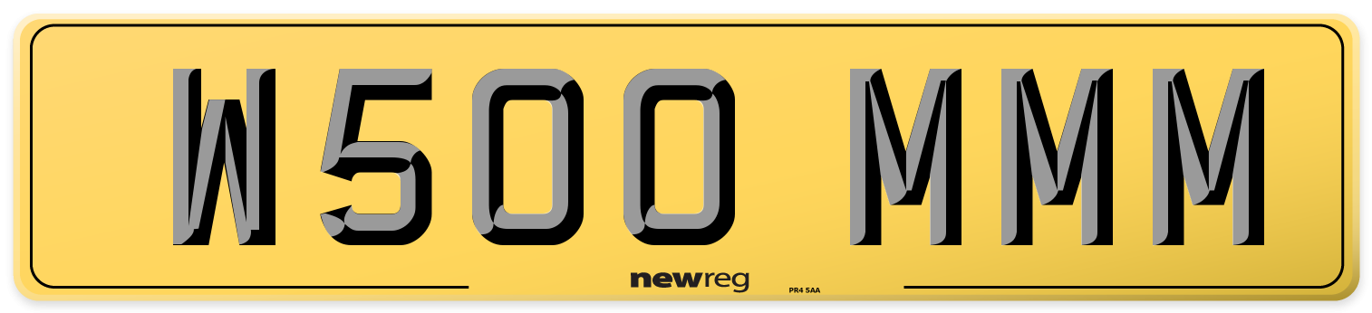 W500 MMM Rear Number Plate
