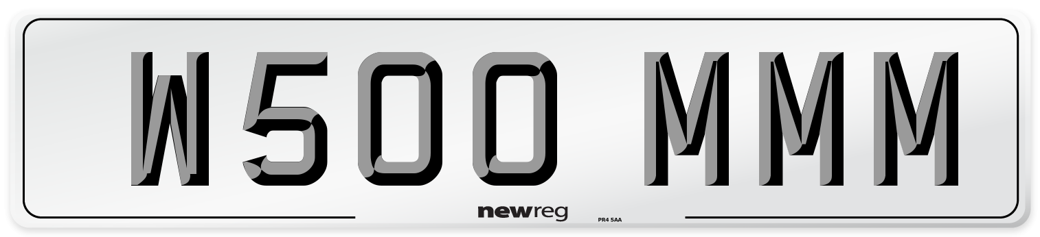 W500 MMM Front Number Plate