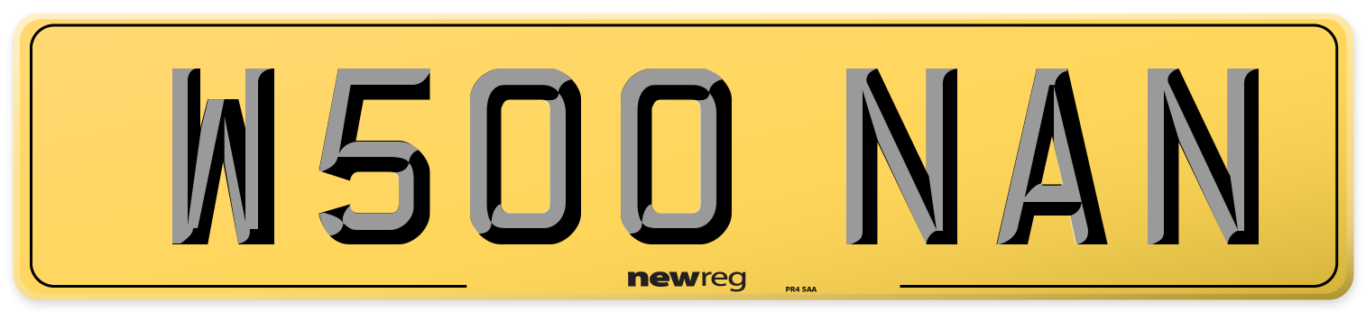 W500 NAN Rear Number Plate