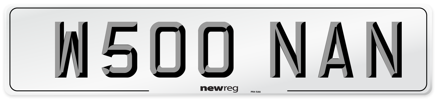 W500 NAN Front Number Plate