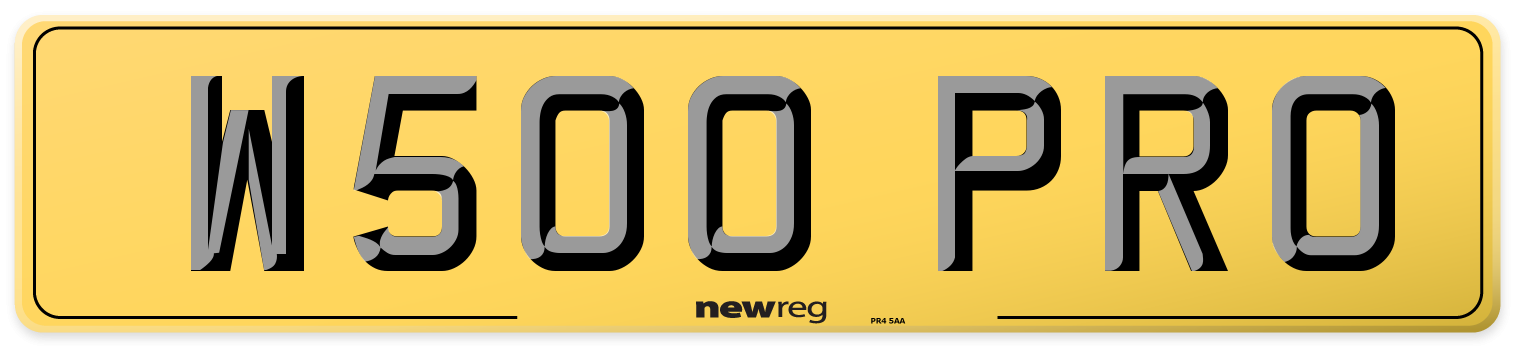 W500 PRO Rear Number Plate