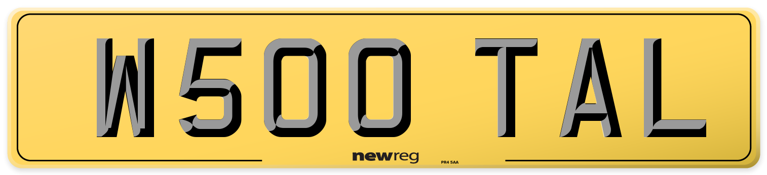 W500 TAL Rear Number Plate