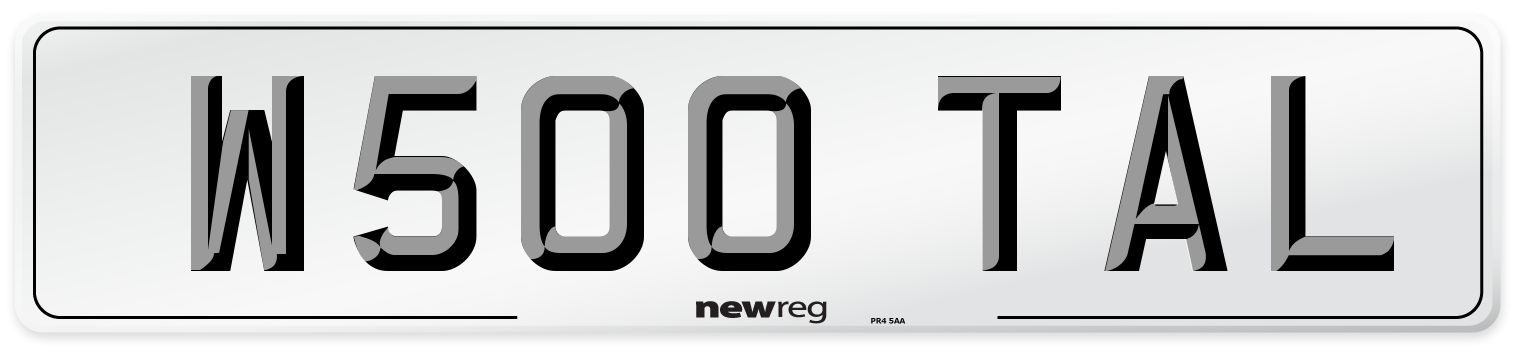 W500 TAL Front Number Plate