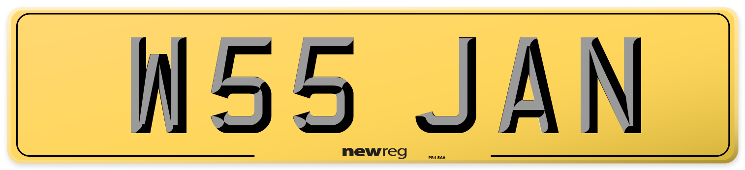 W55 JAN Rear Number Plate