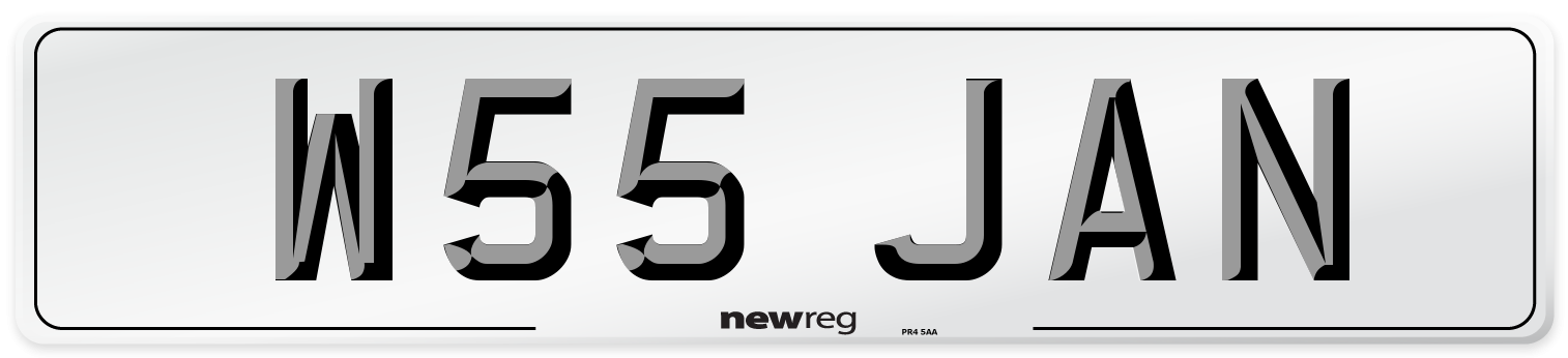 W55 JAN Front Number Plate