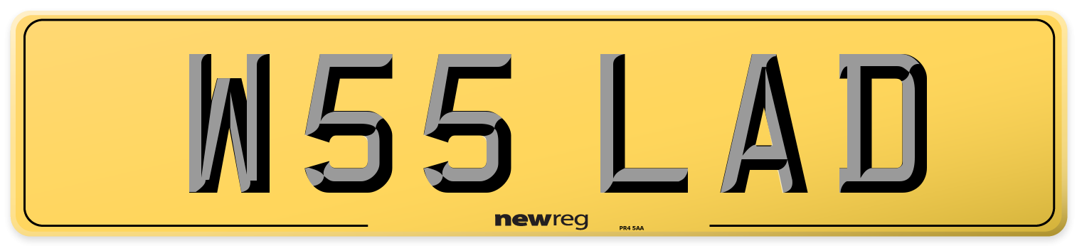 W55 LAD Rear Number Plate