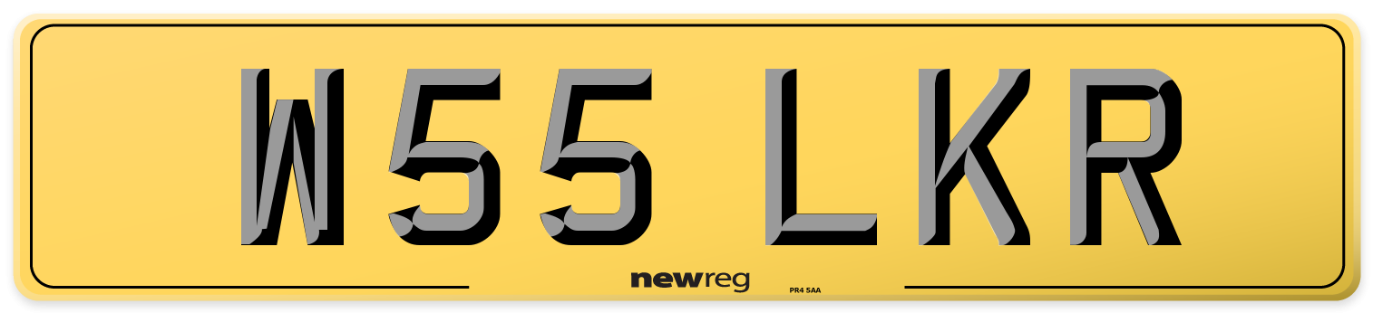 W55 LKR Rear Number Plate