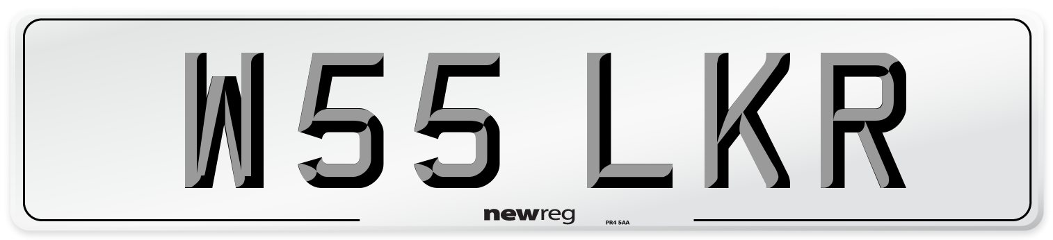 W55 LKR Front Number Plate