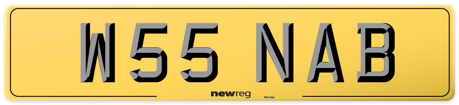 W55 NAB Rear Number Plate