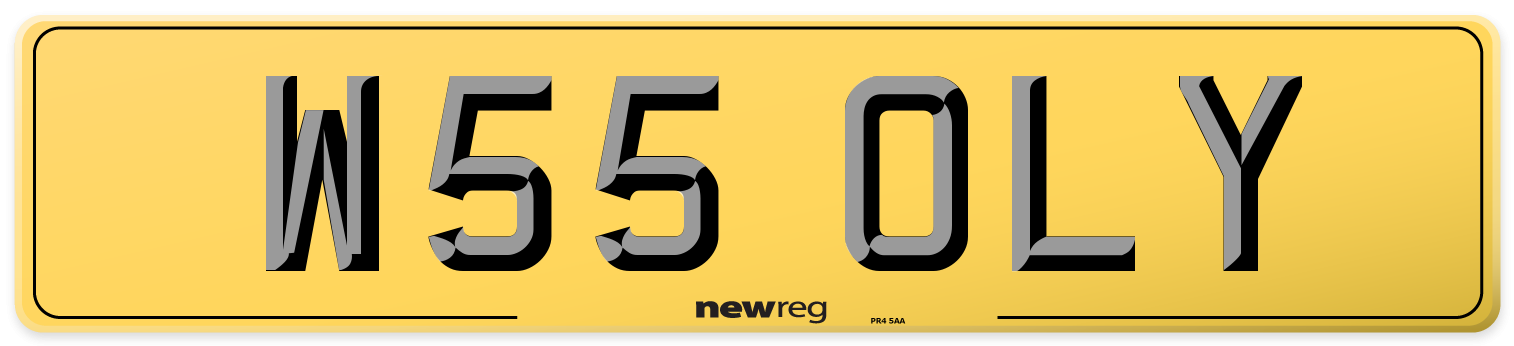 W55 OLY Rear Number Plate