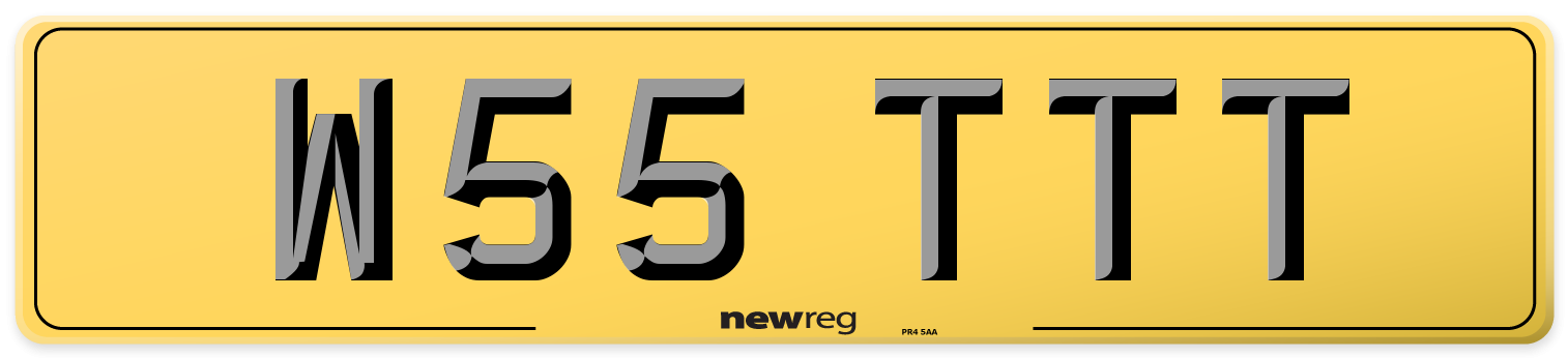 W55 TTT Rear Number Plate