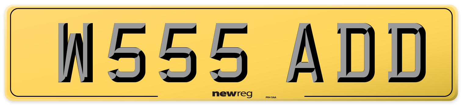 W555 ADD Rear Number Plate