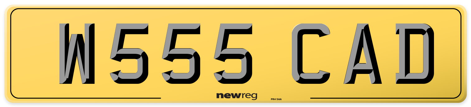 W555 CAD Rear Number Plate