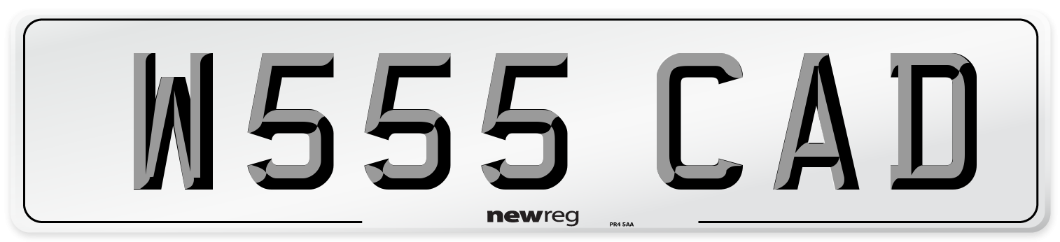 W555 CAD Front Number Plate