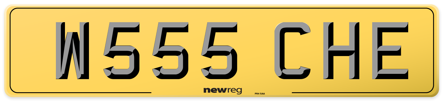 W555 CHE Rear Number Plate