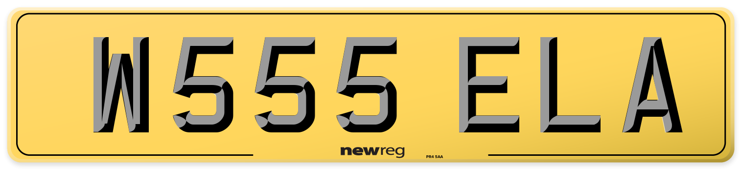 W555 ELA Rear Number Plate