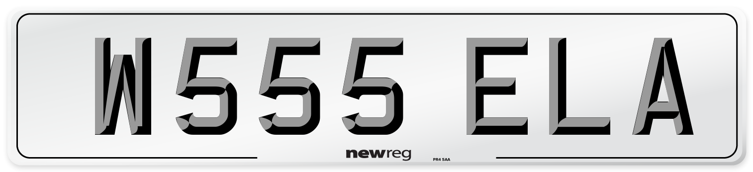 W555 ELA Front Number Plate
