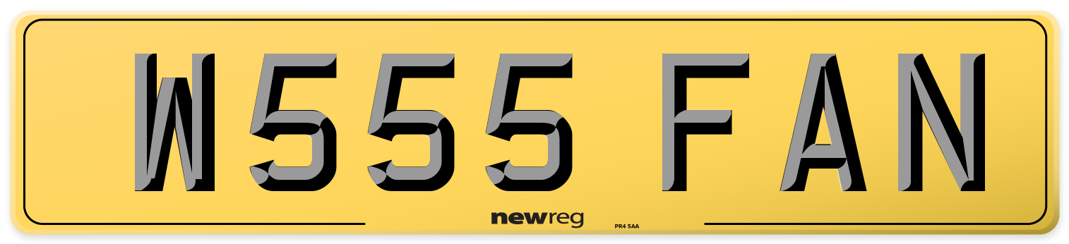 W555 FAN Rear Number Plate