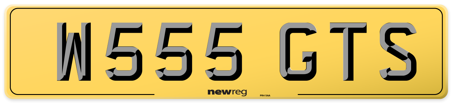 W555 GTS Rear Number Plate