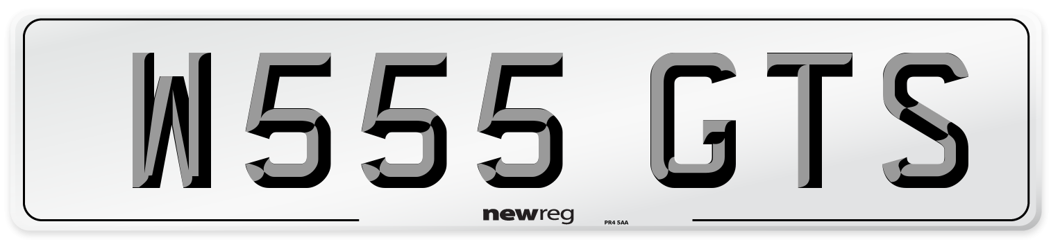 W555 GTS Front Number Plate