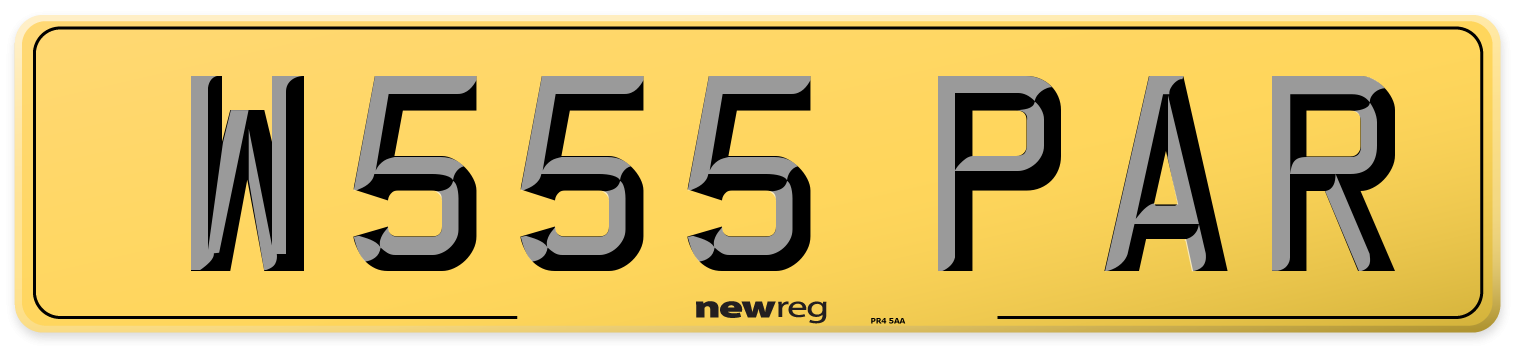 W555 PAR Rear Number Plate